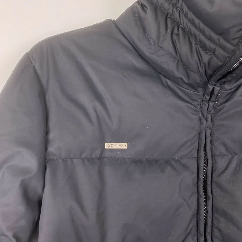 Columbia Black Puffer Down Feather Jacket Winter - Picture 2 of 8
